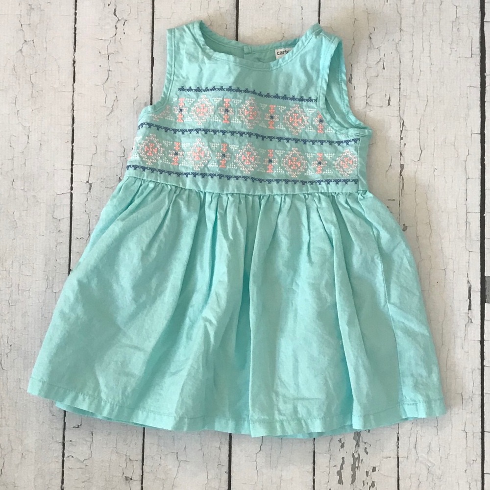 Mint Green Embroidered Detail Dress